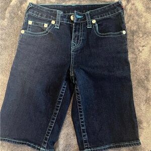 True Religion Indigo Denim Cut-Off Shorts